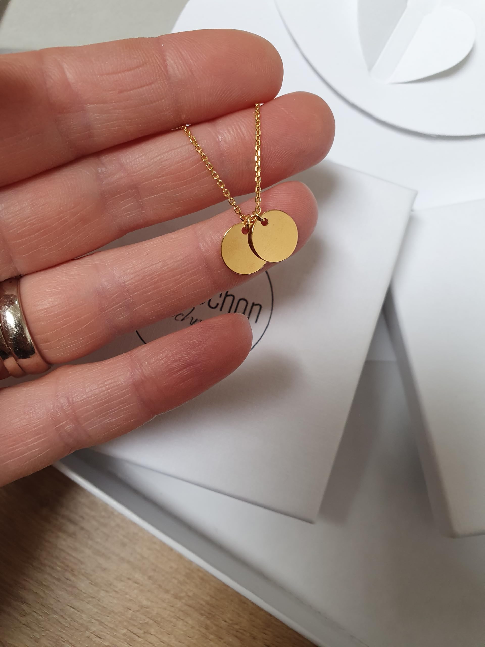 Zweier Plättchen mit Initialen - Personalisierte Gravur Kette