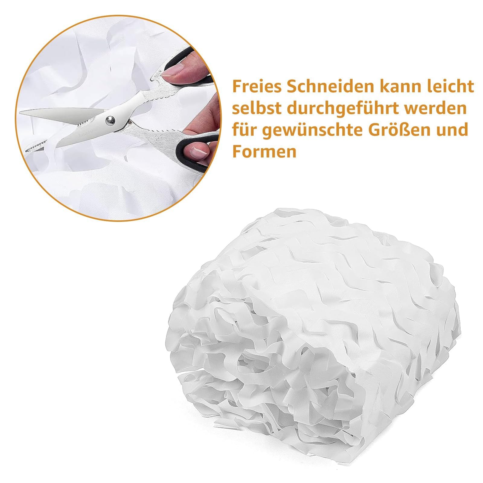 Tarnnetz Weiß 3x4m Sonnenschutz Doppeltes Tarnnetz Camouflage Net, Tarnnetze Sonnenschutznetze Party Dekoration für Garten Freizeit Camping Party Bar Jagd Dekoration
