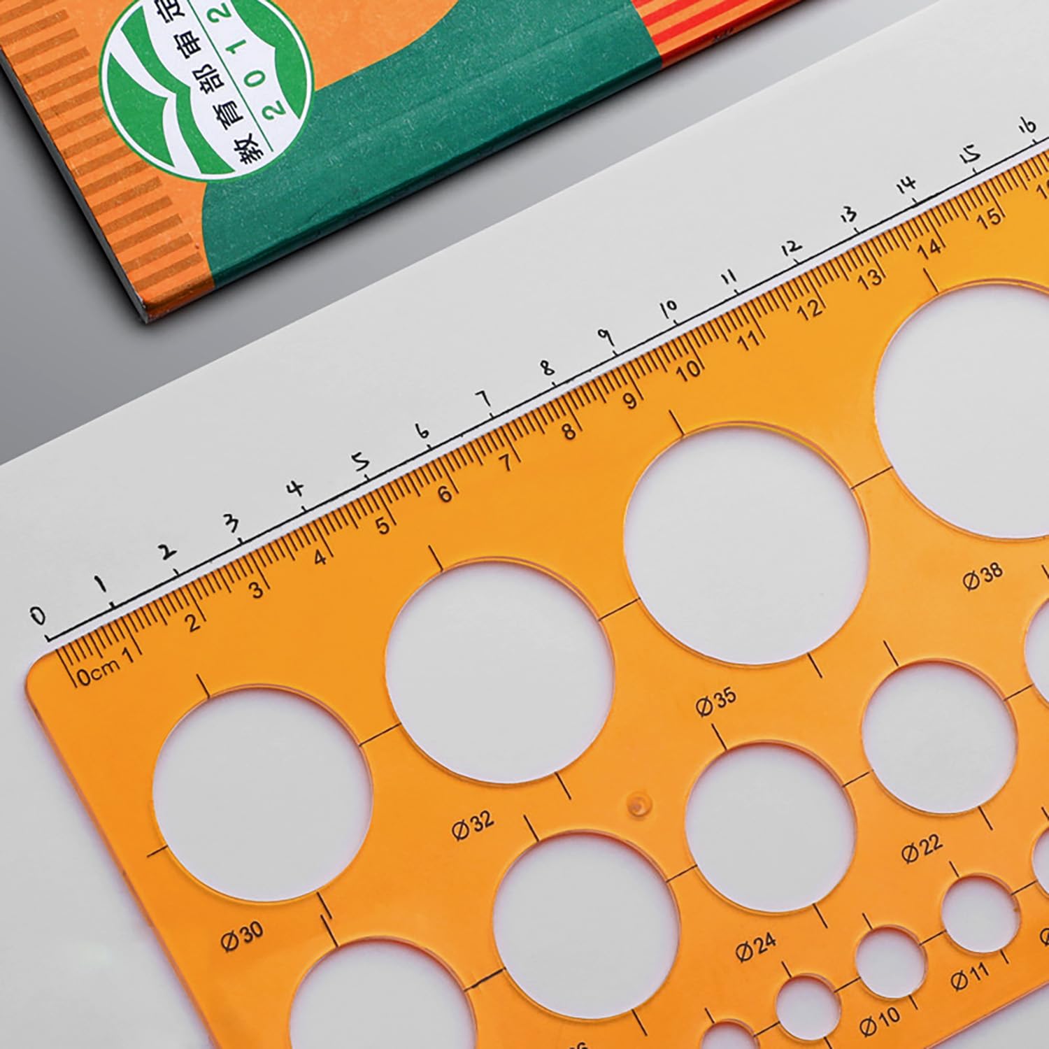 2 Piezas Plantillas Para Dibujar,Plantilla Circulos,Reglas Dibujo Tecnico,Plantilla Elipses Isometricas,para Medir Reglas Círculo Geométrico Plantillas de Dibujo(Naranja Transparente)