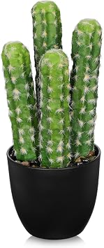 Artificial Cactus Plants 9.3 inch Small Faux Cactus Plants Indoor Fake Desert Cacti Succulents Plants Artificial Plant Indoor with Pot Cactus Decorations for Home Decor Office Desk Tabletop Shelf