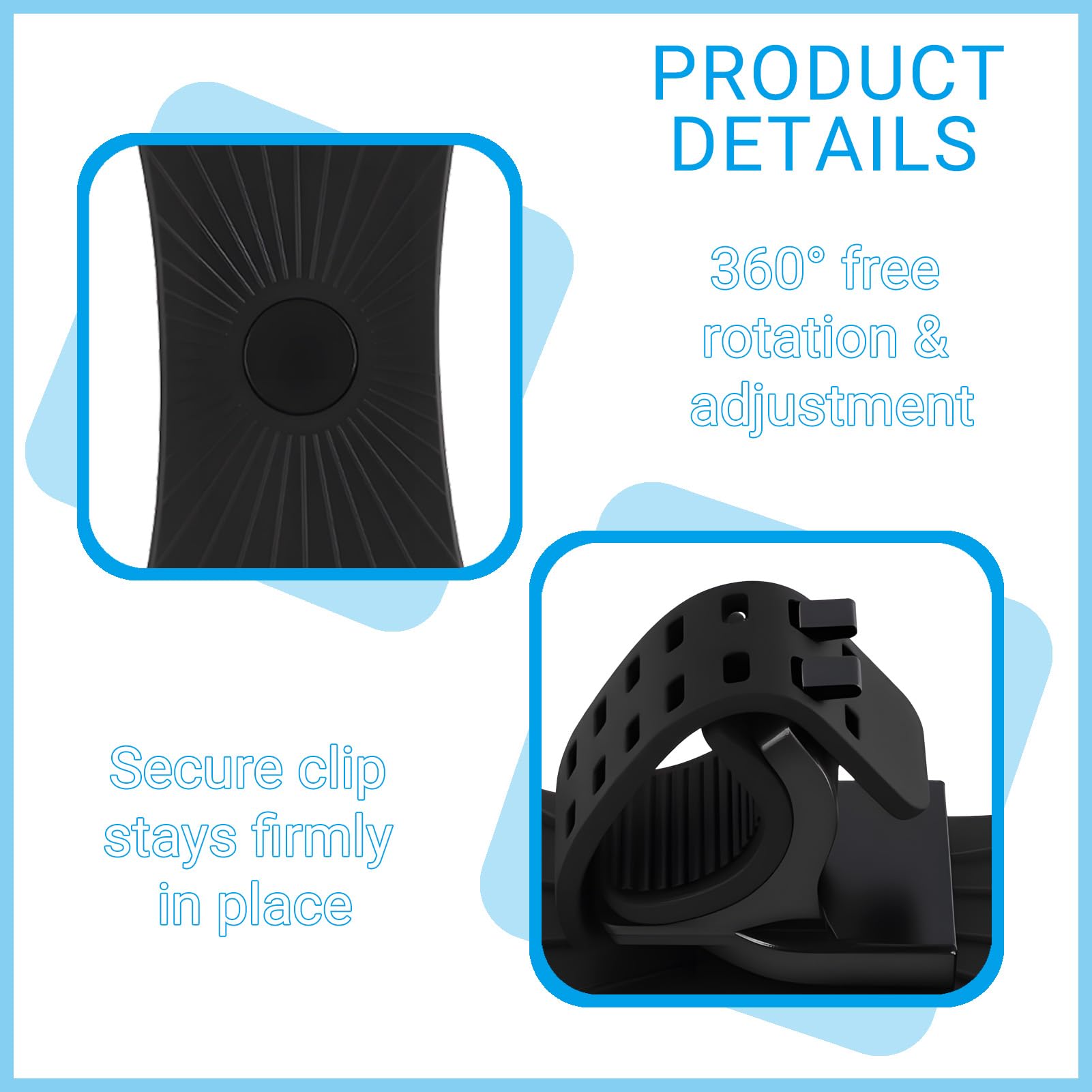 Soporte Universal para Teléfono Móvil para Moto Móvil Bicicleta Universal Instalación Rápida De 1 Segundo con Rotación 360° para Manillares De Bicicleta, Motocicleta, Scooter