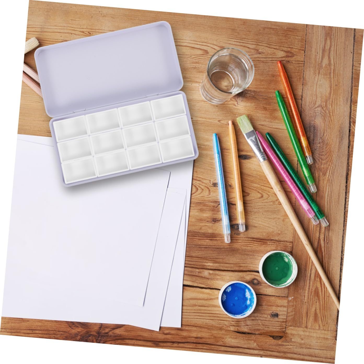 4sätze Aquarell Farbkasten Leerer Aquarellkasten Mit Fächern Für Kreative Malerei Unterwegs Wasserfarbpalette Für Künstler Und Bastelarbeiten Praktisch Und Leicht Zu Reinigen