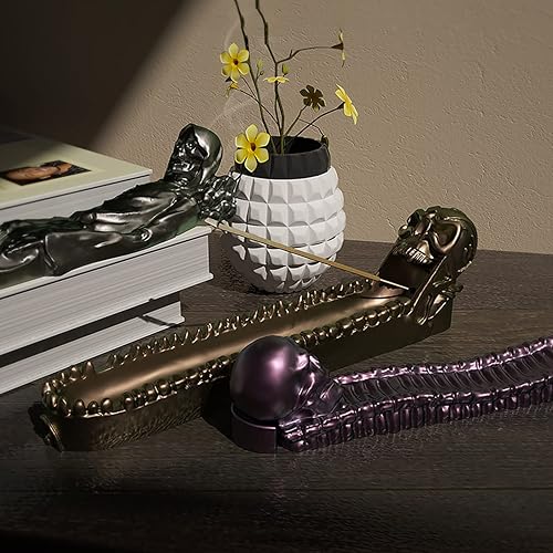 Miniatura 6 de Molde de silicona para incienso de esqueleto, bandeja de inserción, moldes de resina para manualidades, quemador de incienso para resina epoxi