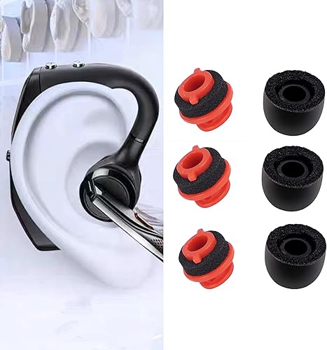 Miniatura 4 de Voyager 5200 - Juego de 3 almohadillas de repuesto de espuma viscoelástica para Plantronics Voyager 5200, 3 adaptadores de repuesto para auriculares