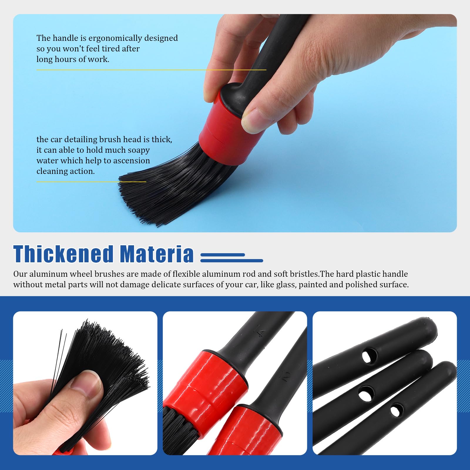 Keadic Lot De 16 Brosses De Nettoyage Pour Pneus De Voiture