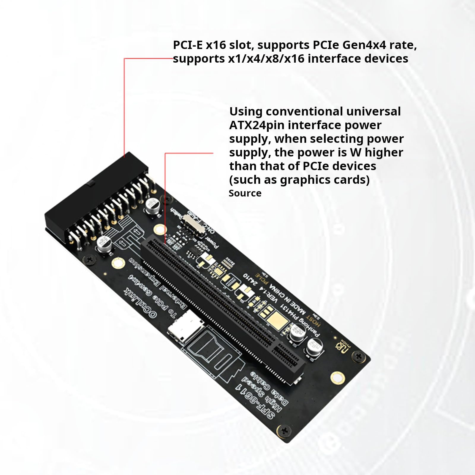 Adaptador de almacenamiento de tarjeta SFF-8612 a PCIE4.0 X16