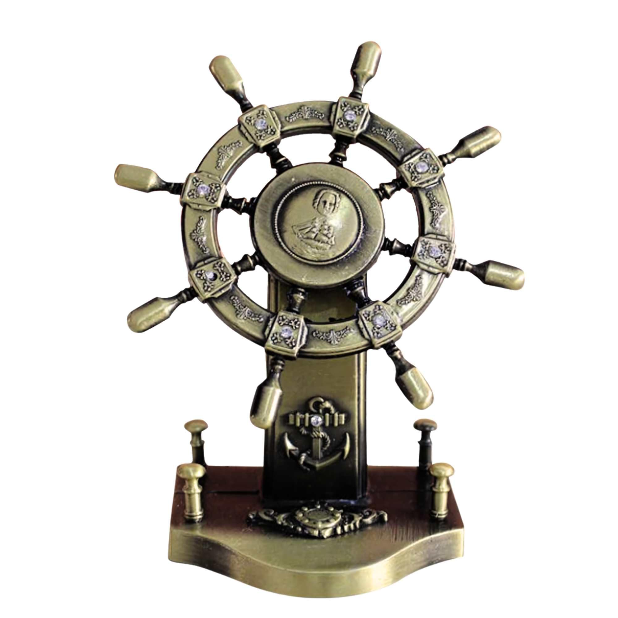 Retro Style Metal Ship Rudder Showpiece – Bronze Finish Ship Steering Wheel | Nautical Decor for Home, Office, Vintage Collectibles & Home Decor Gifts-image-20