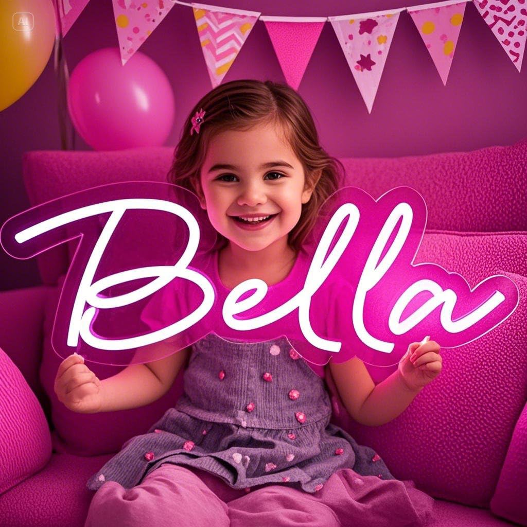 Neon Schild Personalisiert, Leuchtschild LED Leuchtreklame Anpassbar für Bar, Hochzeit, Geschenk Mädchen, Jubiläum, Party, Neonlicht für Gaming Zimmer Schlafzimmer Heim Deko, Neon Sign 20-120cm Breit