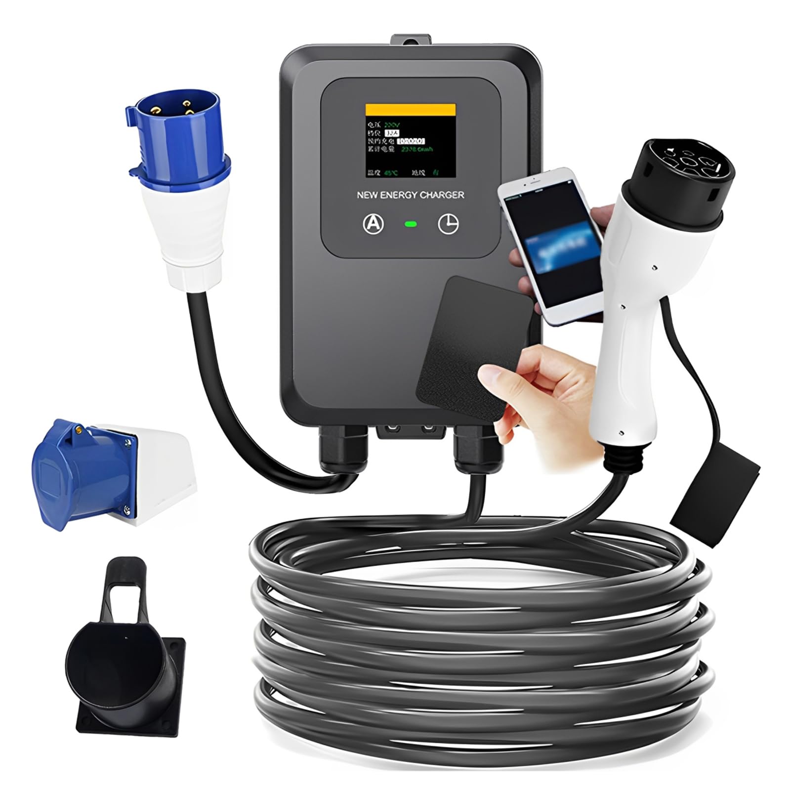 BEALIFE Ricarica Facile e Veloce per Veicoli elettrici con Cavo da 10 m, 7, D | A. Offre un'innovativa scheda N-FC. Stazione di ricarica per veicoli elettrici resistente con cavo da 10 m.
