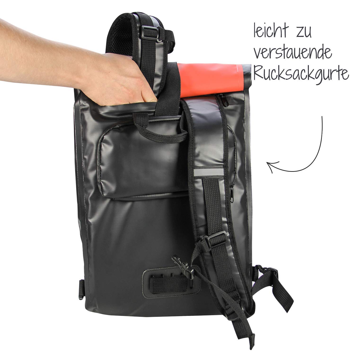 FISCHER Gepäckträger-Tasche für das Fahrrad, mit Rucksackfunktion, wasserdichtes Material, komfortable Handhabung, mit Reflektoren-Streifen Sport & Freizeit