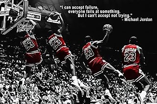 Large Sports Poster (24"x32"), Basketball Superstar Michael Jordan, Bedroom Gymnasium Wall Art Decor, Unframed Canvas Poster (Pattern - D)