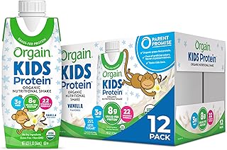 Orgain Organic Kids Protein Nutritional Shake, Vanilla - 8g of Protein, 22 Vitamins & Minerals, Fruits & Vegetables, Glute...