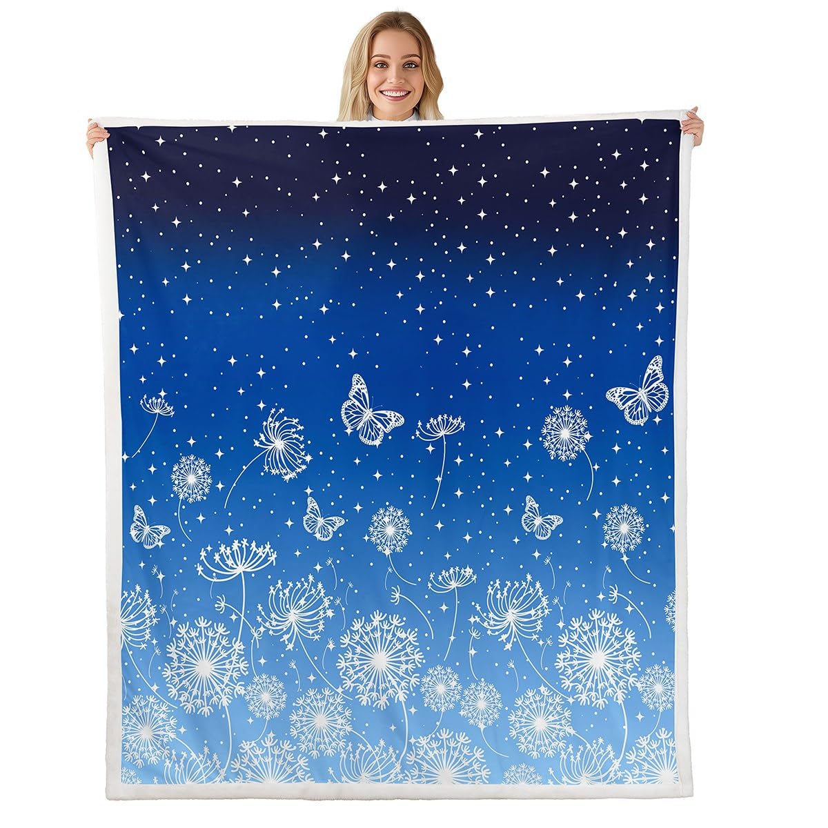 Couverture polaire motif papillon pour cocooning sur le canapé