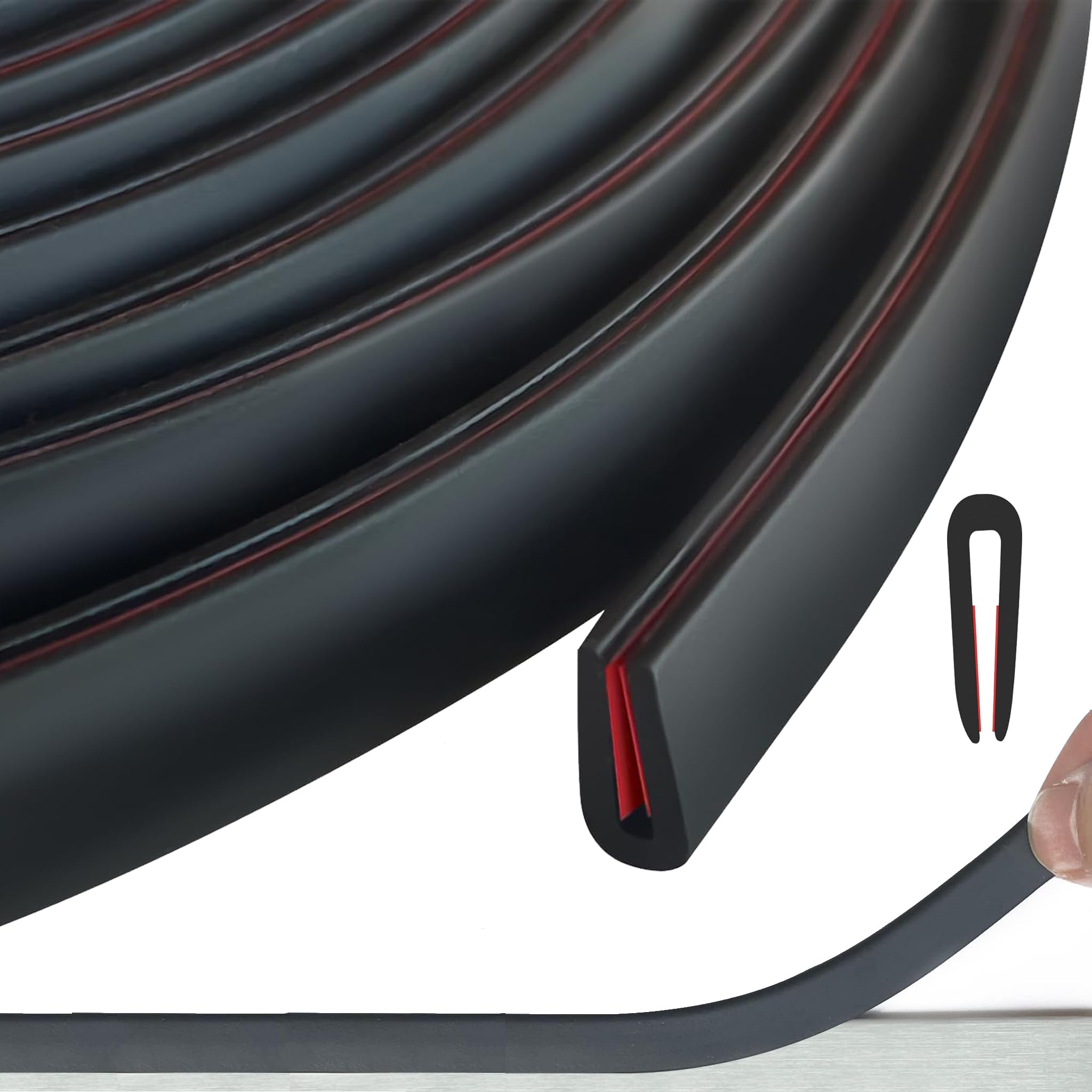 RDTOK Kantenschutz Selbstklebend 3m x 5mm, Kantenschutz Gummi EPDM U-Profil, Kantenschutz für Bleche, Türkantenschutz Auto, Metall, Glas und Türen, Schwarz