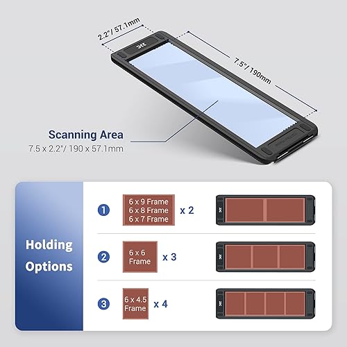 Miniatura 8 de Juego de adaptadores de digitalización de película + 120 soportes para fotos juego de película negativa de 1.378 in con 120 soportes de película