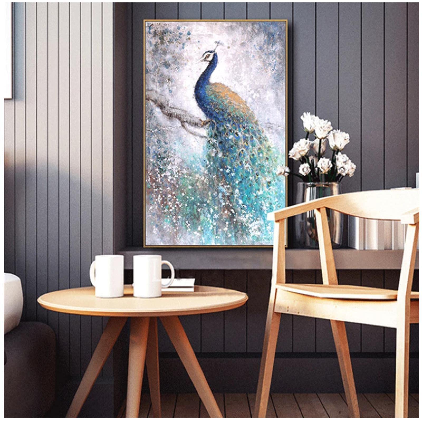 WANGXIAO Moderne Malerei PEA-Cock Wandkunst Leinwand druckt Bilder für  Wohnzimmer Abstrakte Bilder Home Decoration Poster (70x100cm) Rahmenlos :  Amazon.de: Küche, Haushalt & Wohnen