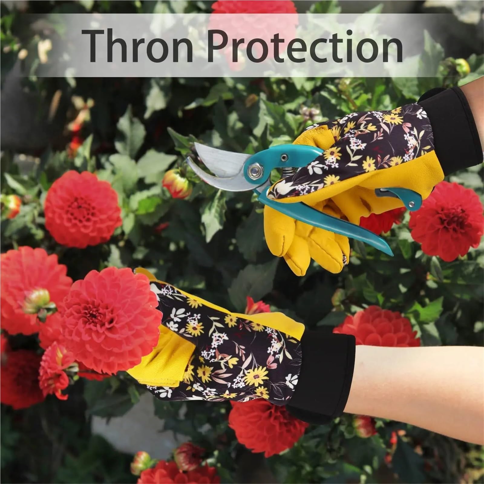 Gartenhandschuhe 2 Paar echte, dornensichere Damen-Lederhandschuhe for den Garten, leichte Arbeitshandschuhe, Gartengeschenke for Frauen Arbeitshandschuhe Herren(Yellow)