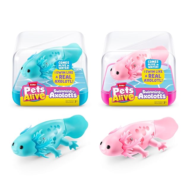 Pets Alive Swimming Axolotls de ZURU, natación robótica Axolotl, Mascota electrónica