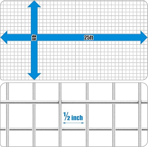 Miniatura 43 de Fencer Wire Malla de alambre metálica de tela metálica de calibre 19 1/2 "x 1/2", jaula soldada galvanizada de alambre para aves de corral, malla