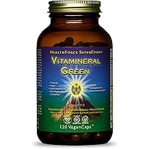 HEALTHFORCE SUPERFOODS Vitamineral Green - Mineral Supplement for Immune & Thyroid Support - Green Powder Supplement with Ingredients from The Land - Gluten-Free & Vegan - 120 Capsules