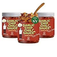 Vista 13 de SAUCE UP Original Garlic Chip Chili Sauce – Supercrujiente Artesanal Topping & Condimento Curado por chef en Nueva York con chips de ajo frito