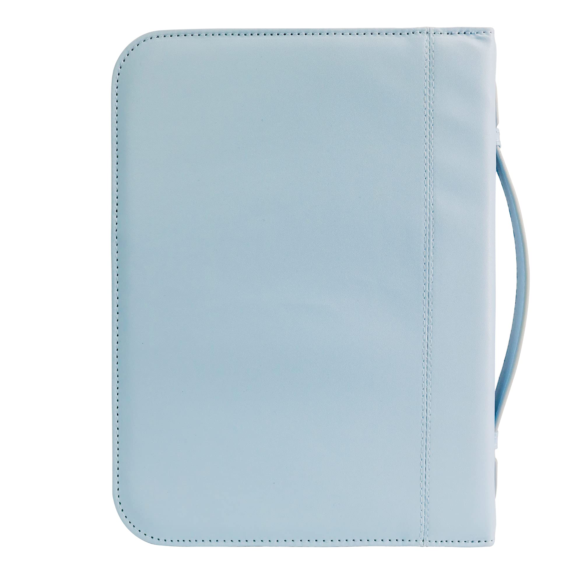 IvyRobes Zipper Bible Cover for Women Girls PU Leather Blue Floral Pattern With Handle, Bible Bag Carrying Case Large Size - Image 4