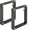 LAMO Manufaktur Tischbeine für Sitzbank Couchtisch Beistelltisch Simple Light Vierkantprofil 60x20 mm Tischgestell 30x43 cm (BxH) Grau 2 Stück LTS-01-E-AA-7016