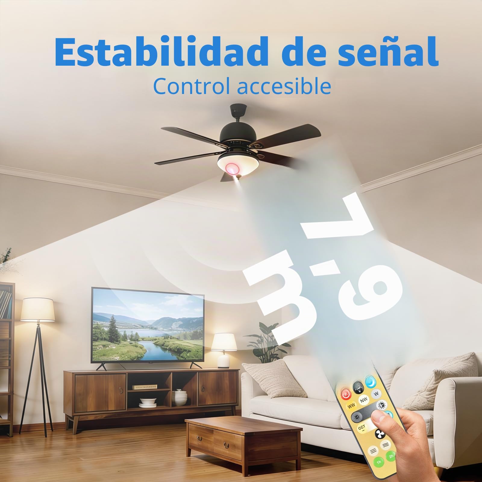 Ventilador de techo universal con iluminación, juego de mando a distancia de repuesto para la mayoría de ventiladores de techo (por favor, asegúrate de que tu antiguo mando a distancia coincida