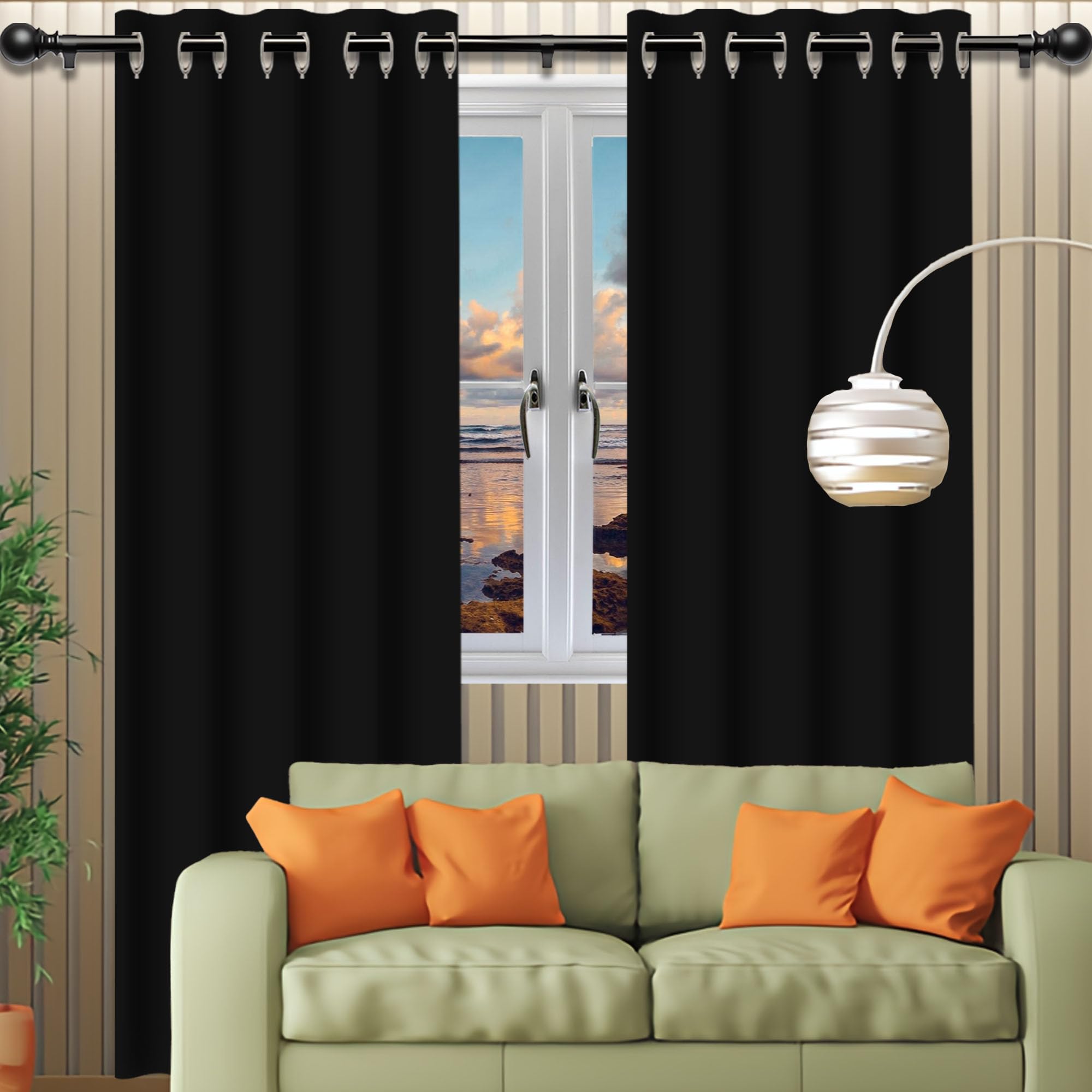 Rideau occultant thermique 234x249 cm anti-chaleur et rideaux isolants pour chambre