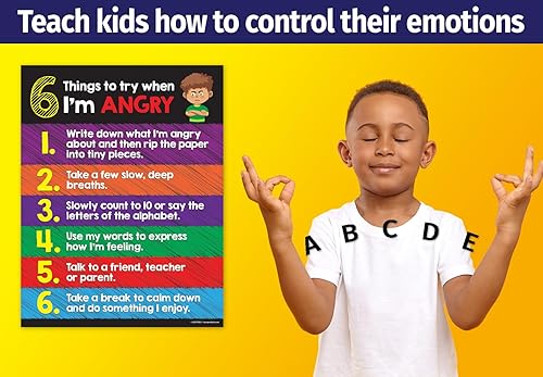 Miniatura 2 de Safety Magnets Póster de manejo de la ira para niños, laminado, 17 x 22 pulgadas, regulación social emocional, gestión del comportamiento en el