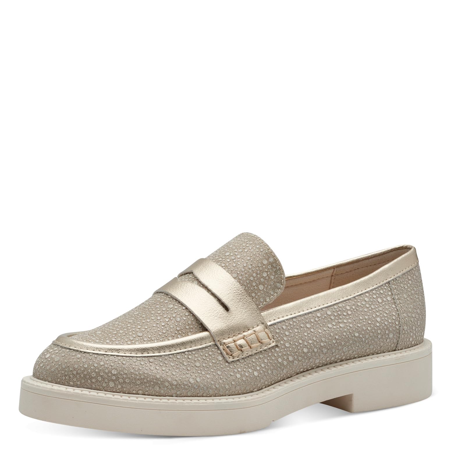 MARCO TOZZI Women's 2-24302-41 Loafers, Gold, 7.5