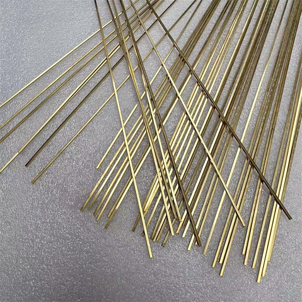 2 varillas cuadradas de latón, sólidas y delgadas, de 1 mm, 1,2 mm, 1,5 mm, 9 mm, 9,5 mm y 10 mm de longitud, 500 mm de metal.(10X10X500mm)