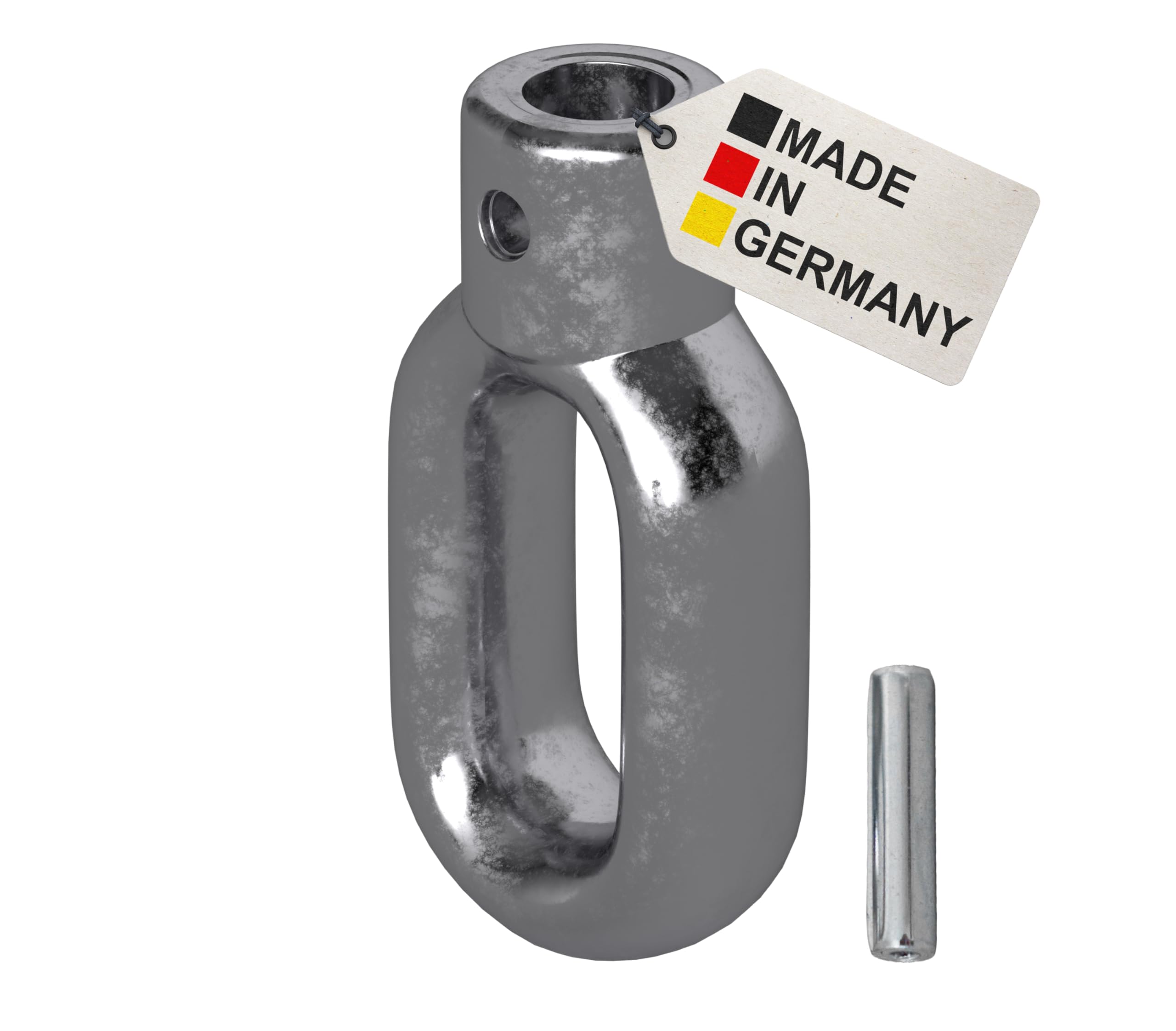 Bauheld Metal Bauheld® Awning Eyelet [Made In Germany] – Bracket For Awning Crank With Butcher Hook [Oval] – Crank Eye Made Of High-Quality Die-Cast Zinc – Bore 15 Mm – Cross Bore 4 Mm – Height 80 Mm