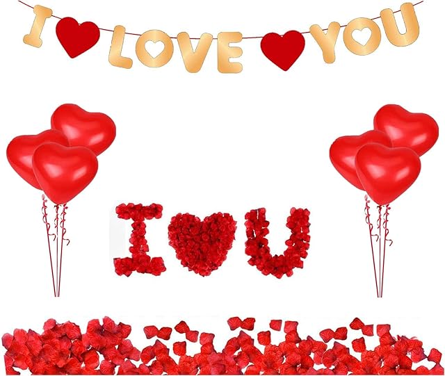 Jwssor Valentines Balloons for Valentines Day,Anniversary,Engagement Decoration (banner set)