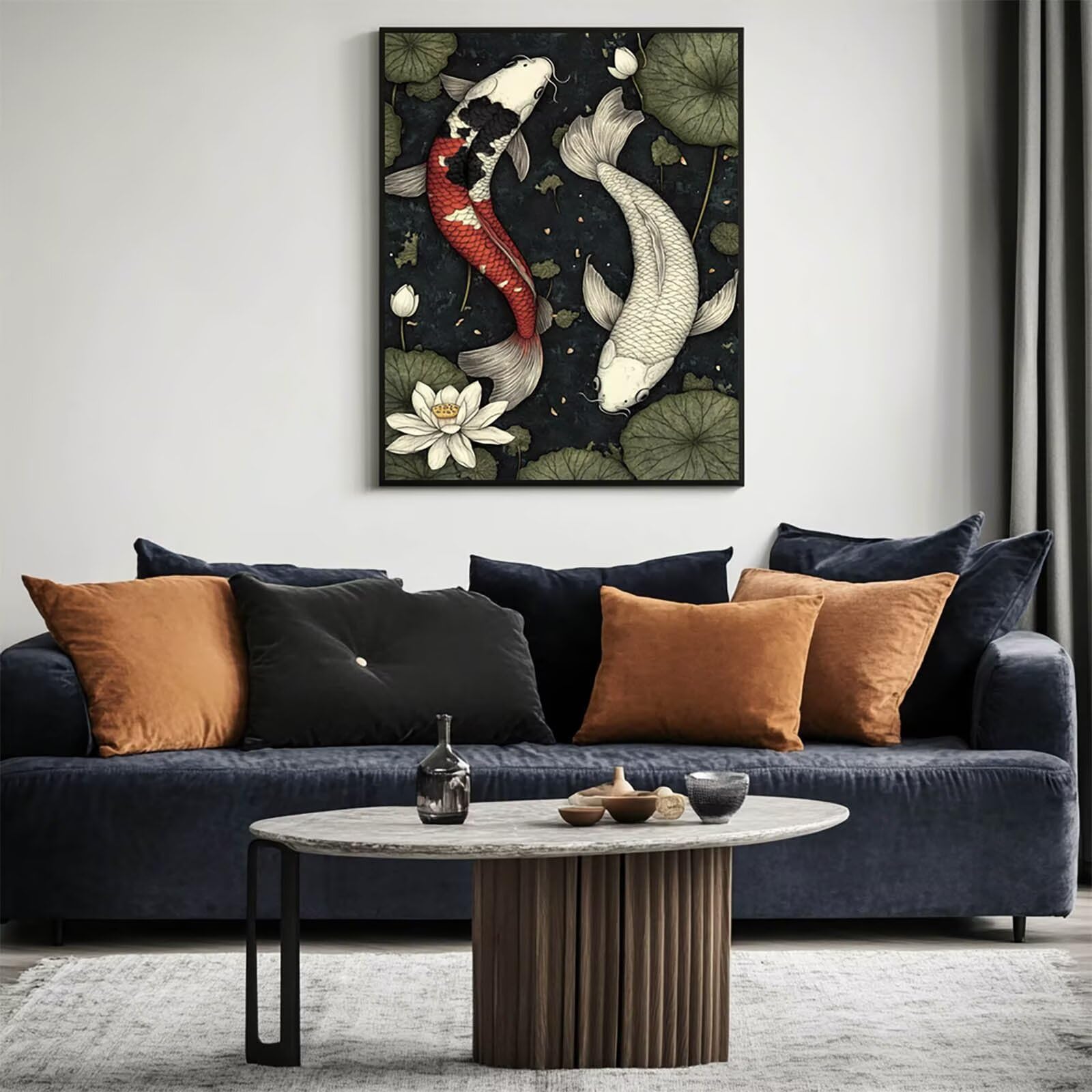 Malen Nach Zahlen Erwachsene Fisch DIY Set Erwachsene mit Leinwand zum Bemalen Tier 70 x 95cm 36 Farben Acrylfarben Set und Pinsel, Malen Nach Zahlen Kinder für Deko Wohnzimmer Geschenke 2YH-10147