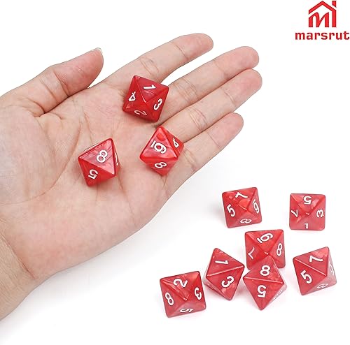 Miniatura 8 de Juego de 10 dados de 8 caras, D8 surtidos poliédricos con números para juegos de mesa DND RPG MTG, actividades en el aula, fiesta, mesa, juegos,