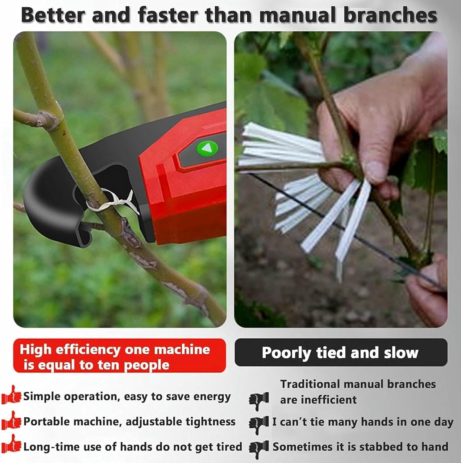 Electric Plant Vine Tying Machine, Automatic Commercial Tomato Wire Tying Machine, Max Bundle Diameter 2.5cm, Garden Plant Tool image 4