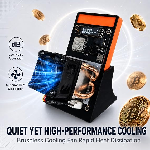 Bitcoin Miner Gamma 601 Pro 1.8TH/s Crypto Miner with BM1370 ASIC Chip, BTC Mining Machine AxeOS Open Source SHA-256, Plug-and-Play Lottery Miner for Home Use, 35W 19.44J/TH