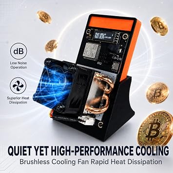 Bitcoin Miner Gamma 601 Pro 1.8TH/s Crypto Miner with BM1370 ASIC Chip, BTC Mining Machine AxeOS Open Source SHA-256, Plug-and-Play Lottery Miner for Home Use, 35W 19.44J/TH