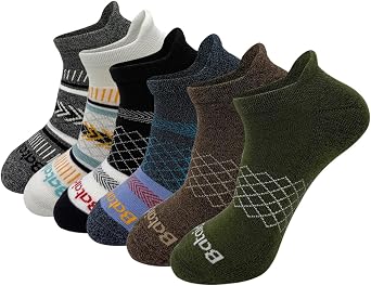 bataidis Anti-blister Thick Cushioned Wicking Odor Resist Athletic Casual Ankle Socks 6 Pairs