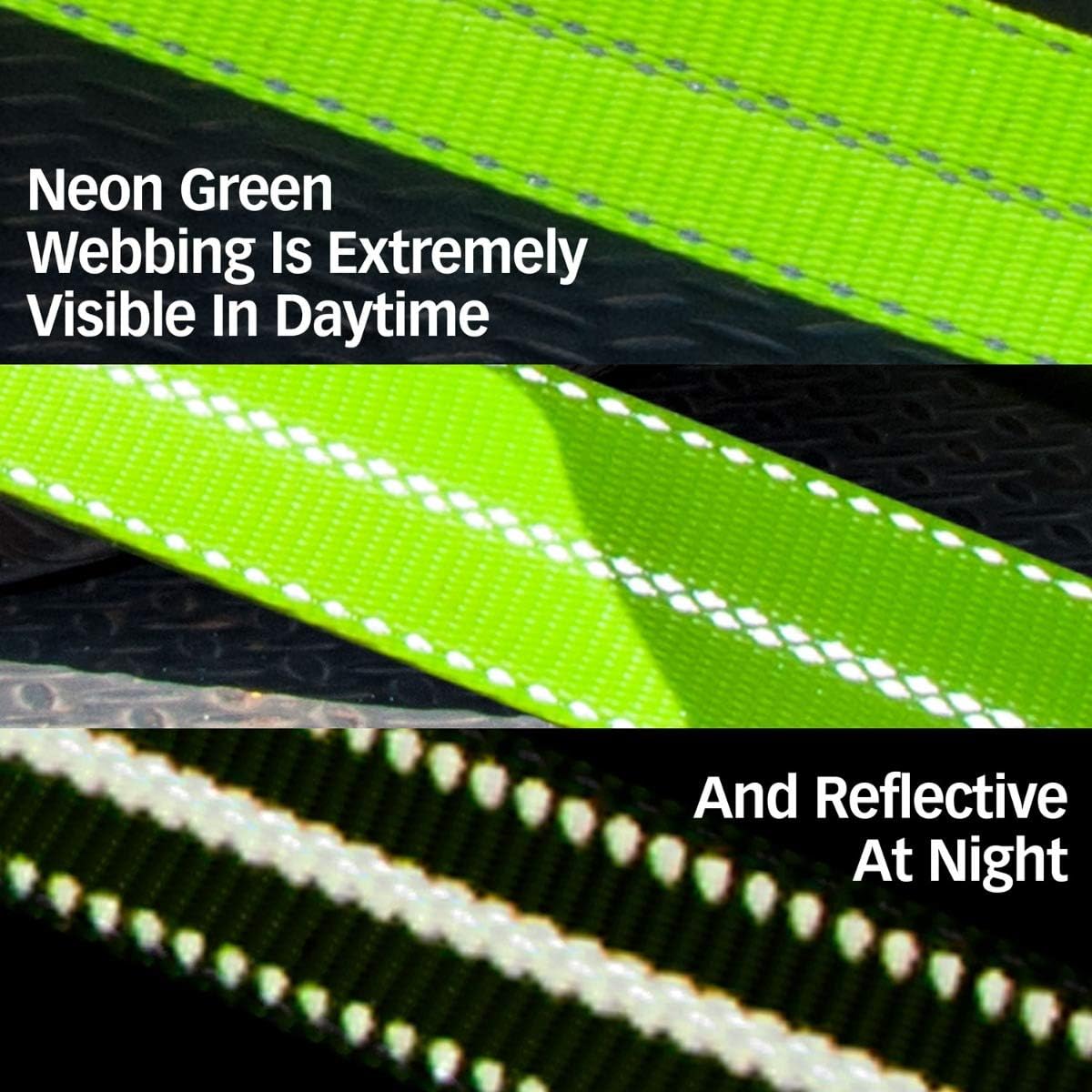 VULCAN Complete Axle Strap Tie Down Kit with Snap Hook Ratchet Straps - High-Viz - Includes (4) 22 and (4) 36 Inch Axle Tie Downs, and (4) 8' Snap Hook Straps - Image 9