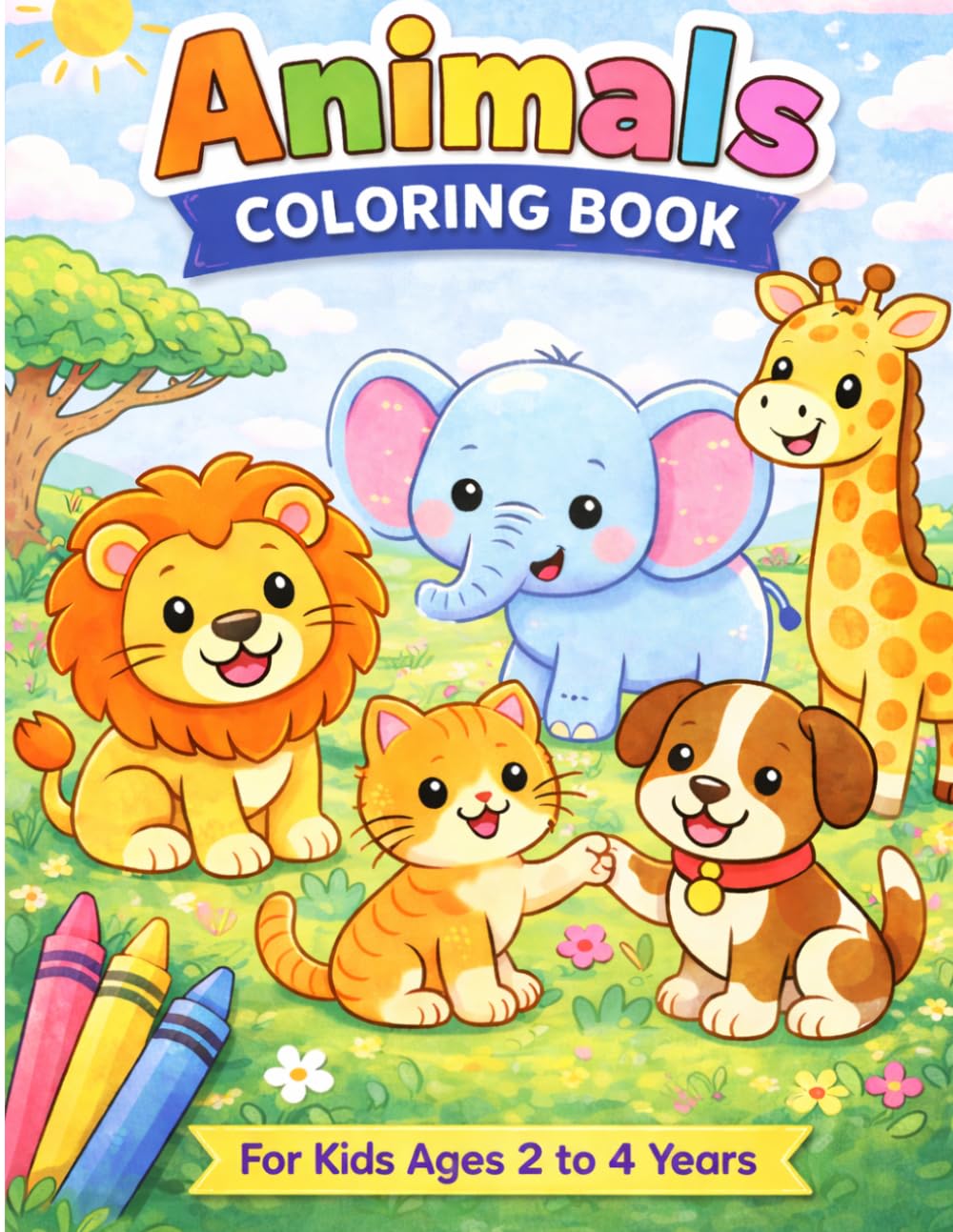 Animals coloring Book: for kids ages 2 to 4 years