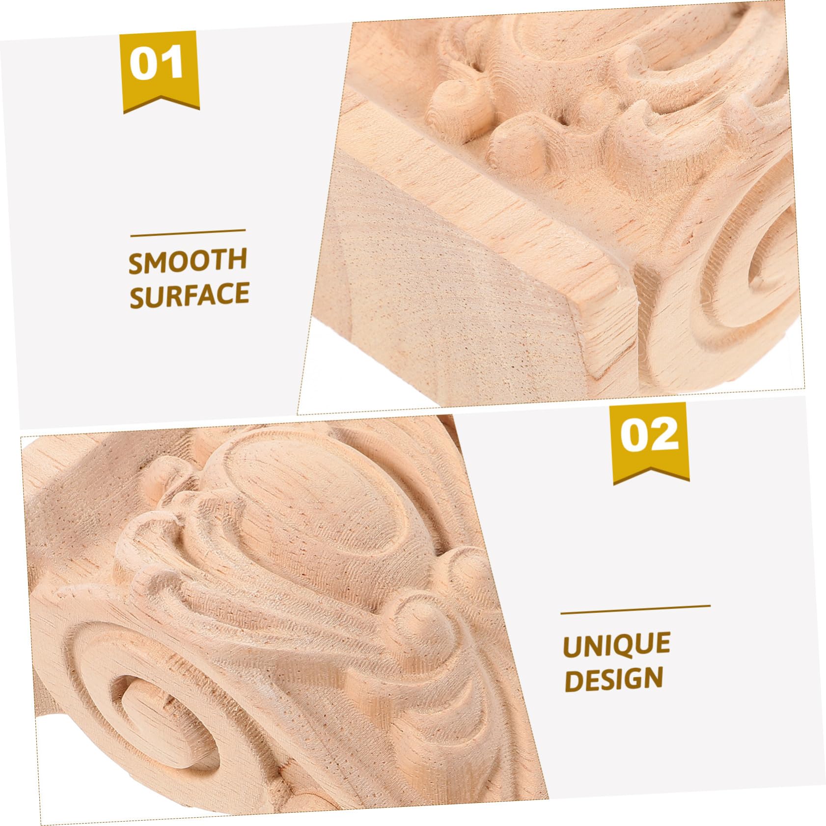 LIFKOME Ménsula Decorativa de Madera Textura Fina y Diseño Rústico Estilo Europeo para Decoración de Muebles y Espacios Interiores