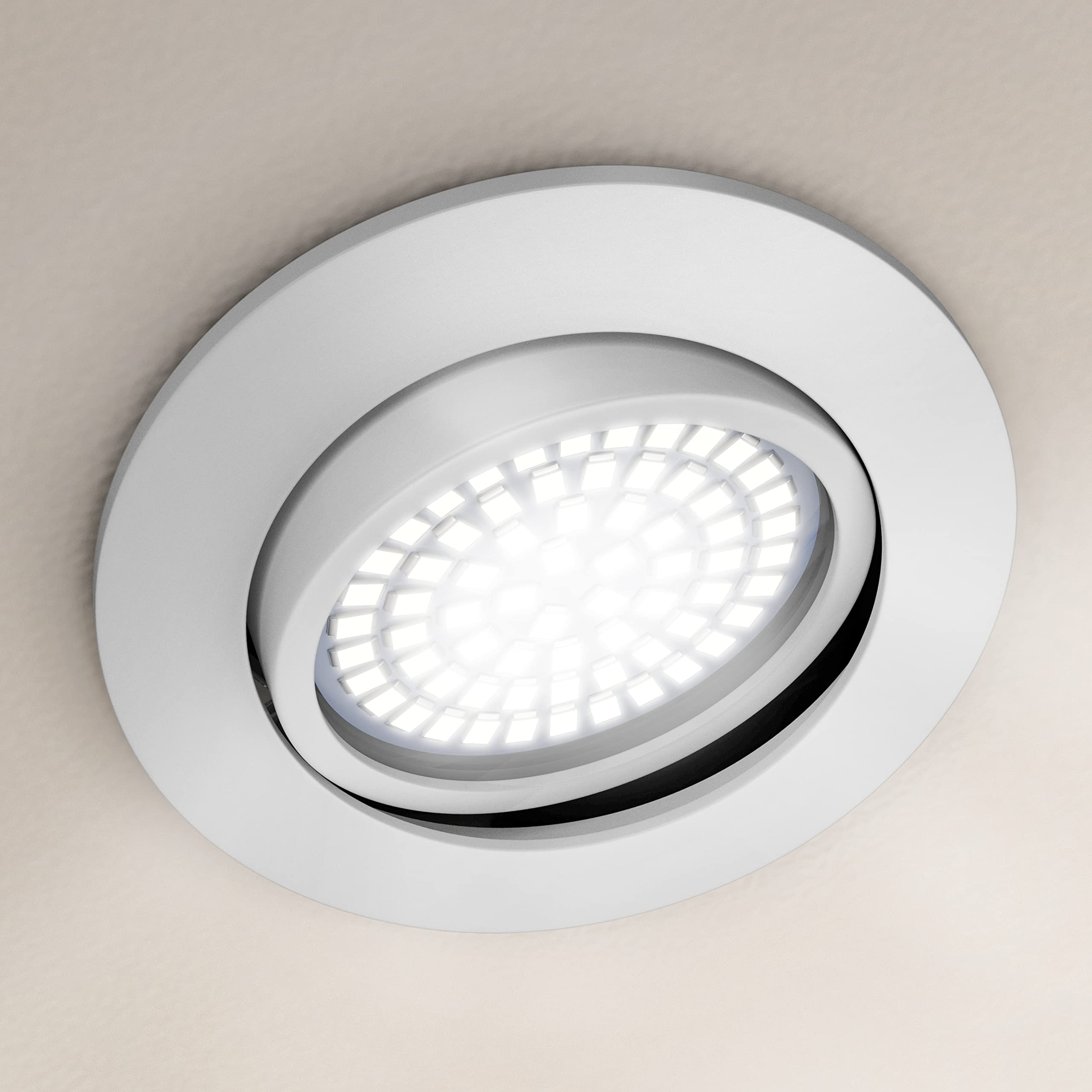Brandson - 12x LED Deckenspot dimmbar Einbaustrahler schwenkbar - Ultra Flache Spots Einbauleuchte - Einbauspot Deckenstrahler - Abstrahlwinkel 120 Grad - 230V - weiß