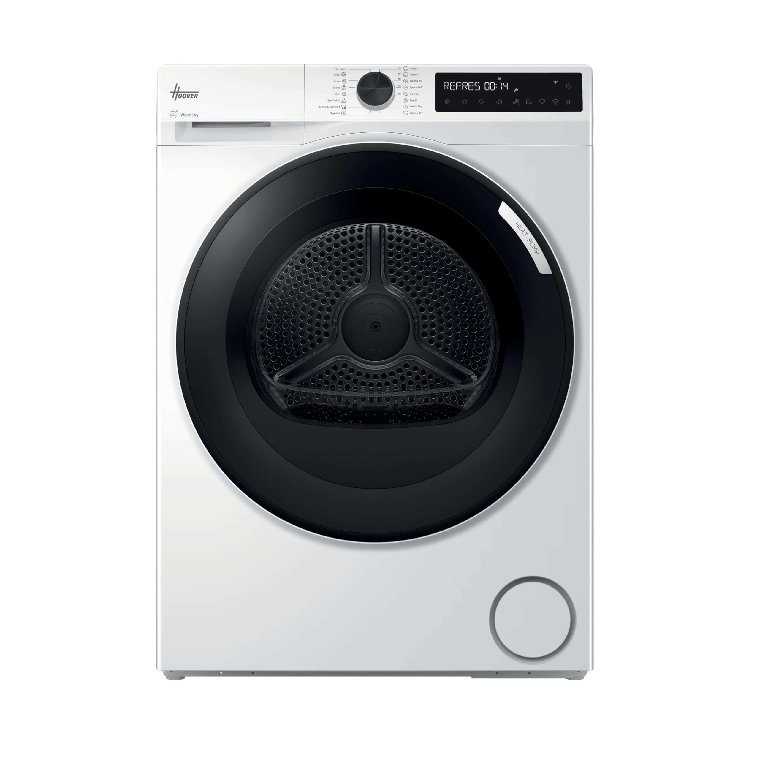 Hoover Pro Dry Series 3 10kg Freestanding Heat Pump Tumble Dryer, A++ Rated, AI Smart Move, hOn App, 15 Programmes, Hygiene Cycle, White, 60x60x85 cm - HBR 10N2BX-80