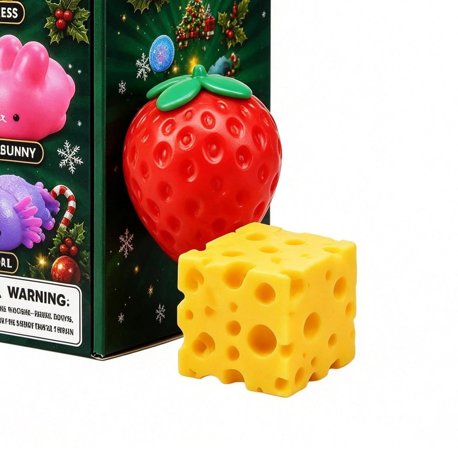 Zabawki sensoryczne Fidget 7 Sztuk śmiesznych miękkich : truskawka, | Elastyczne relaksujące gadżety, dekoracja stołu Na Nagrody Klasowe Prezenty Do Skarpet Upominki Na Przyj