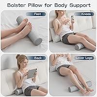 Vista 32 de Almohada Cervical de Rollo, Almohadas de Soporte Cervical de Espuma Viscoelástica, Almohadas de Cuello Redondas, Almohadas Cilíndricas de Refuerzo