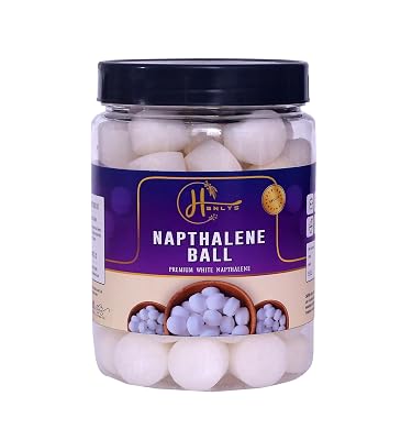 HENLYS White Naphthalene Balls for Clothes | Bathroom | Wardrobe | Pantry | Moth, Protect Clothes 100% Safe | Smell Free