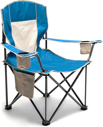 Miniatura 8 de SUNNYFEEL Silla de campamento extragrande XL, paquete de 2, sillas de campamento plegables para adultos, resistentes, grandes, altas, 300 libras,