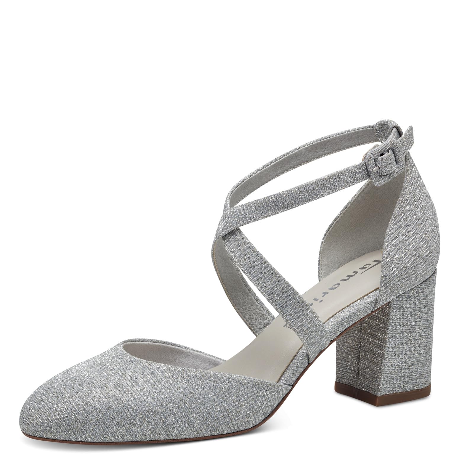 Tamaris Women's Vegan Court Shoes, Silver Glam, 6.5 UK
